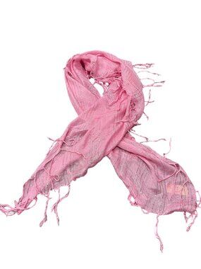 Depeche Mode One Size Pink Metallic Square Fringe Scarf Cybercore Y2K Kitschy